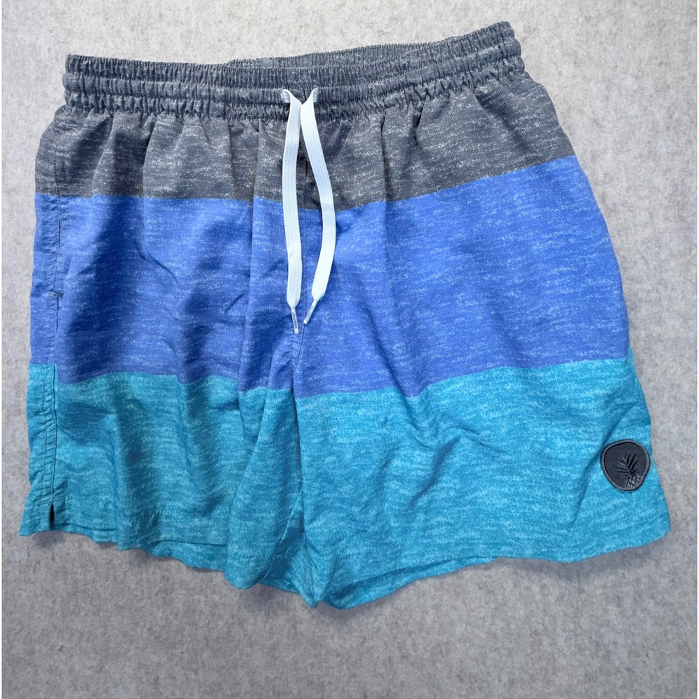 Chubbies Swim Trunks Mens Large Blue Colorblock 5.5" Inseam Elastic Waist Shorts